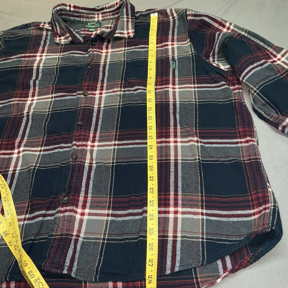 Woolrich Shirt Mens 3XLT Gray Red Heathered Tall Plaid Flannel Lumberjack Cabin - Picture 4 of 7